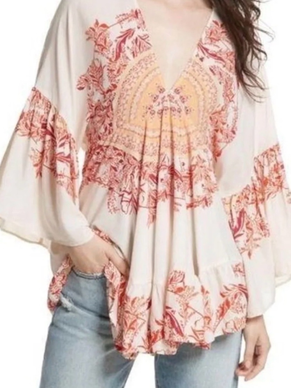 Free people sunset dreams boho tunic top size S
